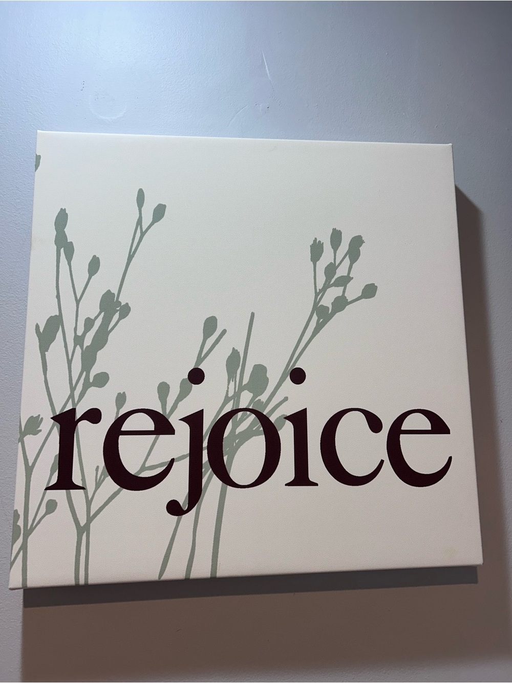 Rejoice Wall Art Canvas in Cream and Sage